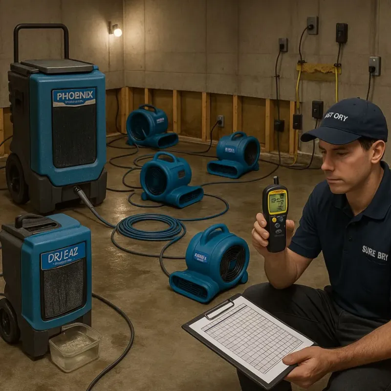 Structural Drying and Dehumidification process in Griffith, IN